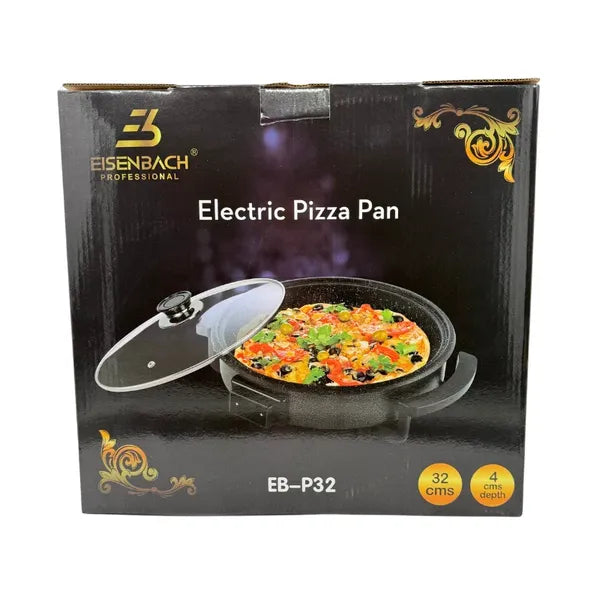Elektromos pizza sütőedény, 32 cm, 1500W, tapadásmentes, üvegfedő