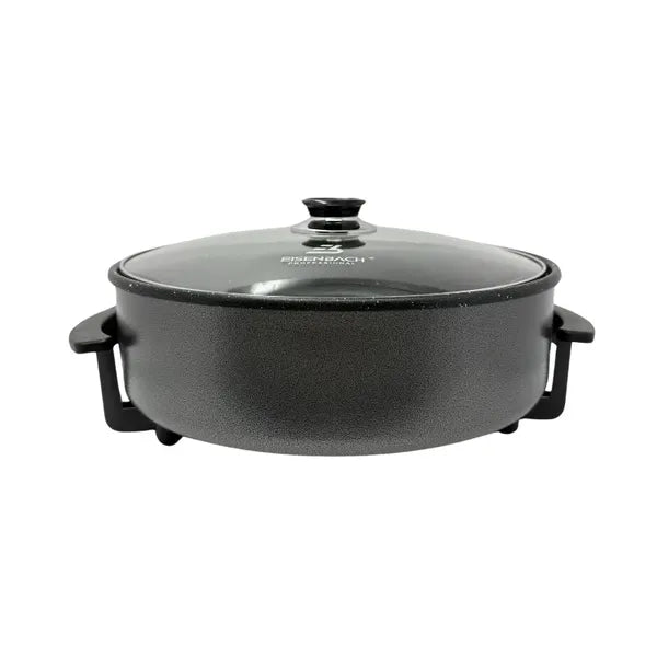Elektromos pizza sütőedény, 32 cm, 1500W, tapadásmentes, üvegfedő