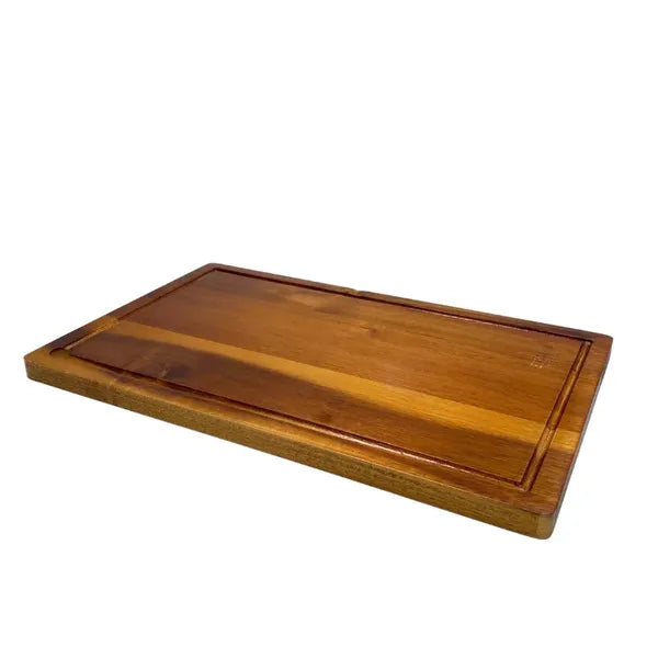 35x27 cm természetes tömörfa vágódeszka léfelfogó vájattal