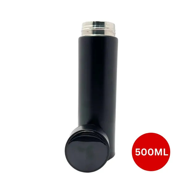 Okos rozsdamentes acél termosz LED hőkijelzővel, 500 ml, fekete