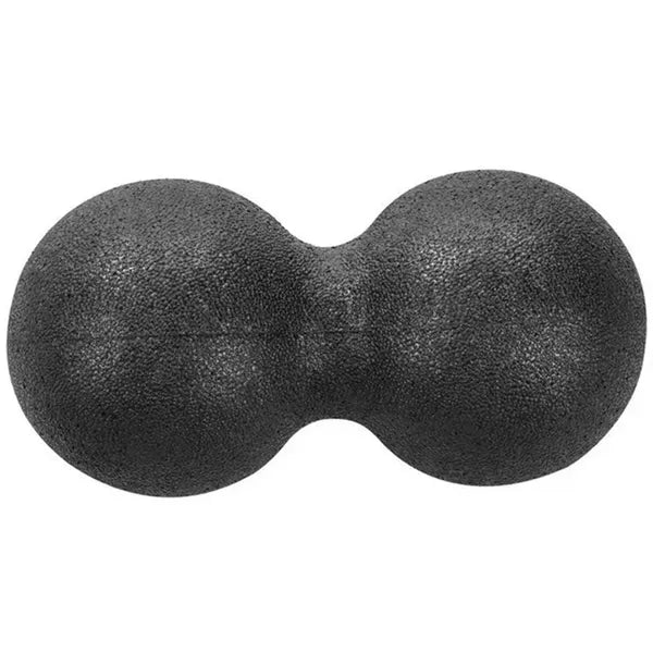 Dupla masszázslabda, fekete szilikon, 13×6,4 cm – kemény