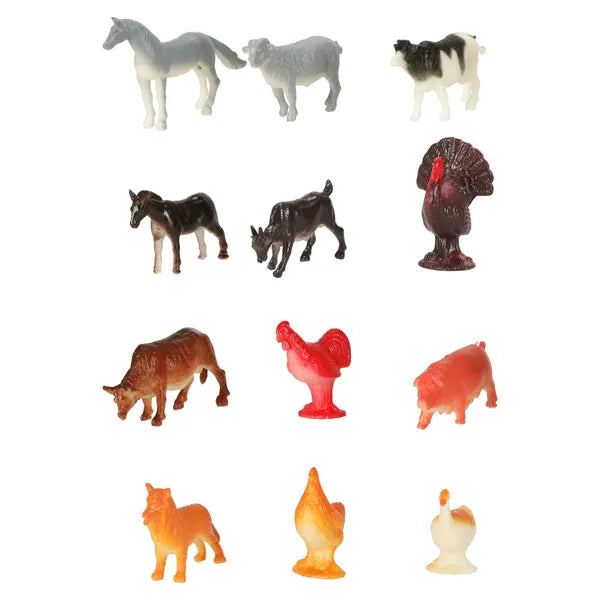 Állatfigura készlet 48 db – dinoszaurusz, vadon, tenger, farm