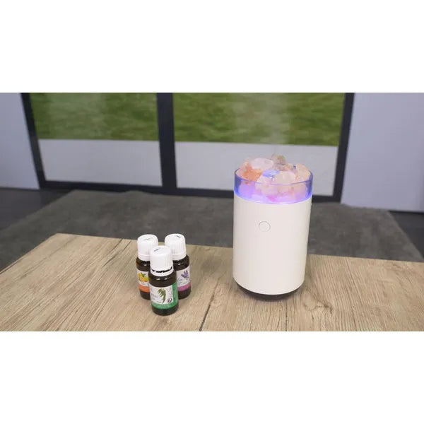 Himalája só aroma diffúzor, 260 ml, USB, színváltós LED