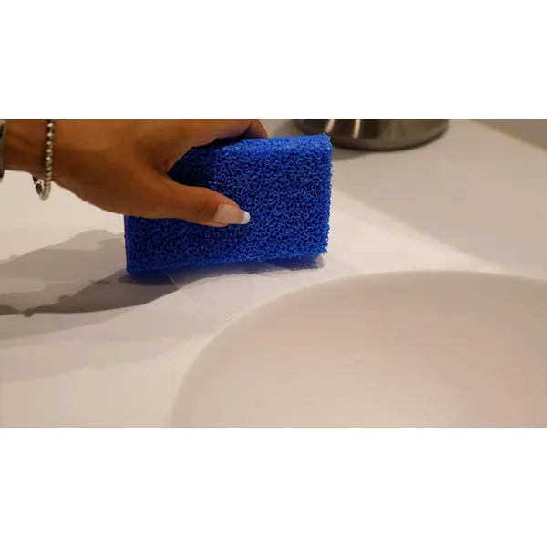 Kék SilicoClean szilikon tisztítópárna, kétoldalas és lehúzóval