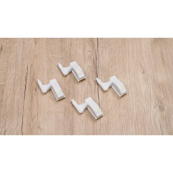 LED zsanérvilágítás 4 darabos szett, 23A/12 V elemmel, szekrényhez, ABS
