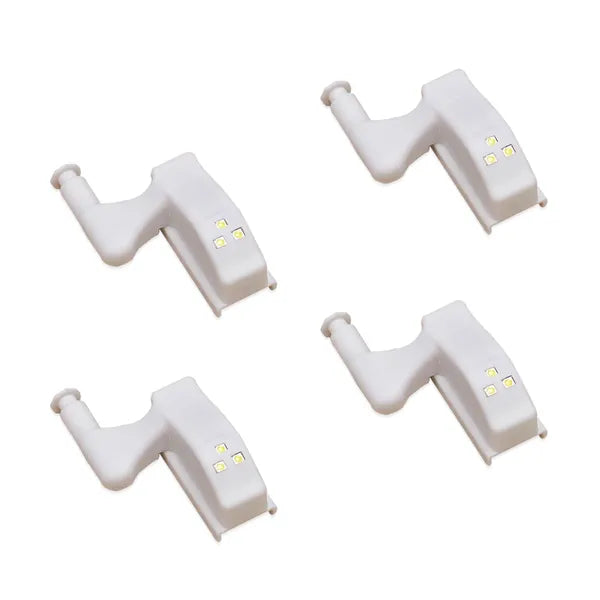 LED zsanérvilágítás 4 darabos szett, 23A/12 V elemmel, szekrényhez, ABS