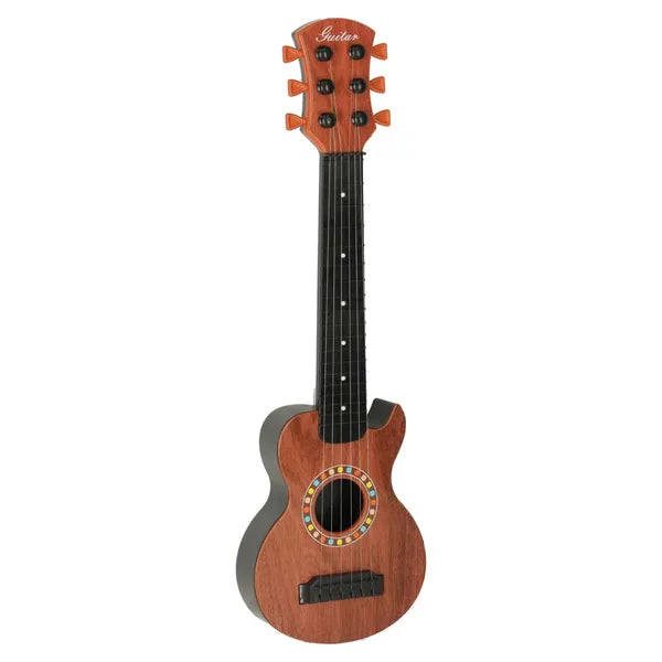 Gyermek klasszikus játék gitár, 6 húros, 46,5 cm, barna/fekete