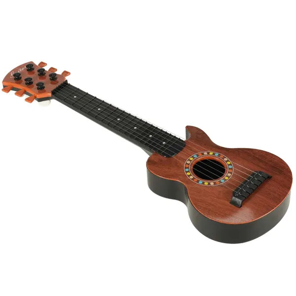 Gyermek klasszikus játék gitár, 6 húros, 46,5 cm, barna/fekete