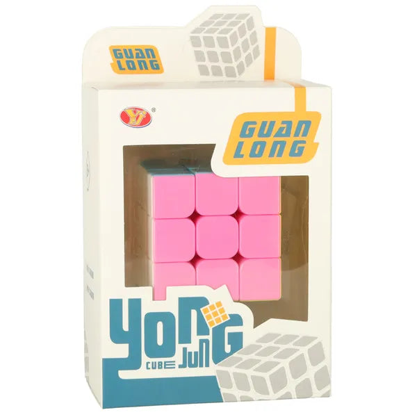 Logikai kocka 3x3x3, neon színű, 5,5 cm műanyag kirakó