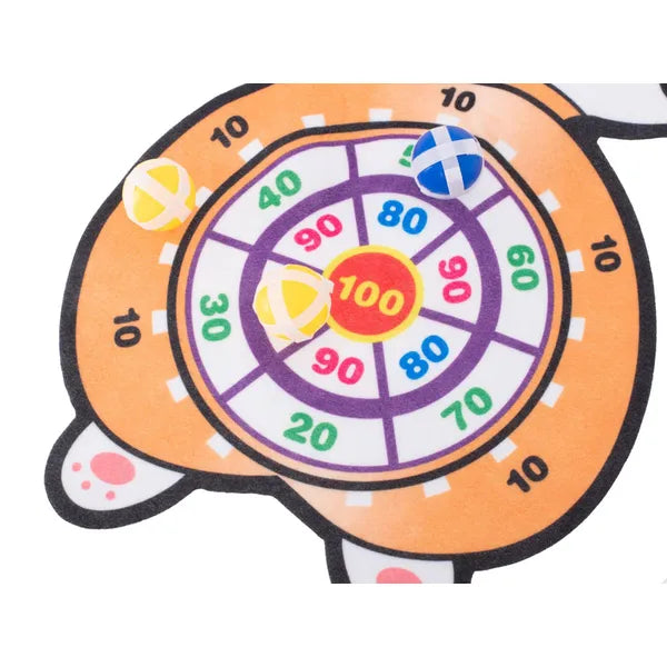 Corgi formájú tépőzáras darts tábla 3 labdával, 48×28 cm, 3+ éves
