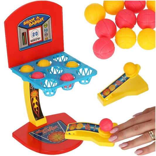 Mini kosárlabda ügyességi játék katapulttal, 10 labda, 2 játékos