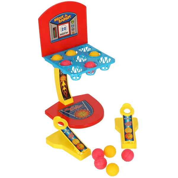Mini kosárlabda ügyességi játék katapulttal, 10 labda, 2 játékos
