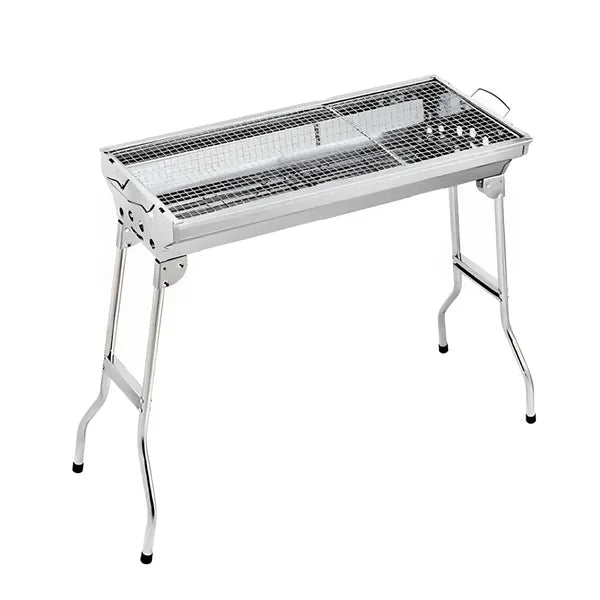 Összecsukható rozsdamentes acél faszenes barbecue grill 70×25 cm, hordtáskával