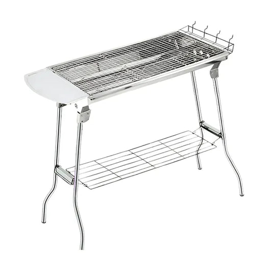 Összecsukható rozsdamentes acél faszenes barbecue grill 70×25 cm, hordtáskával