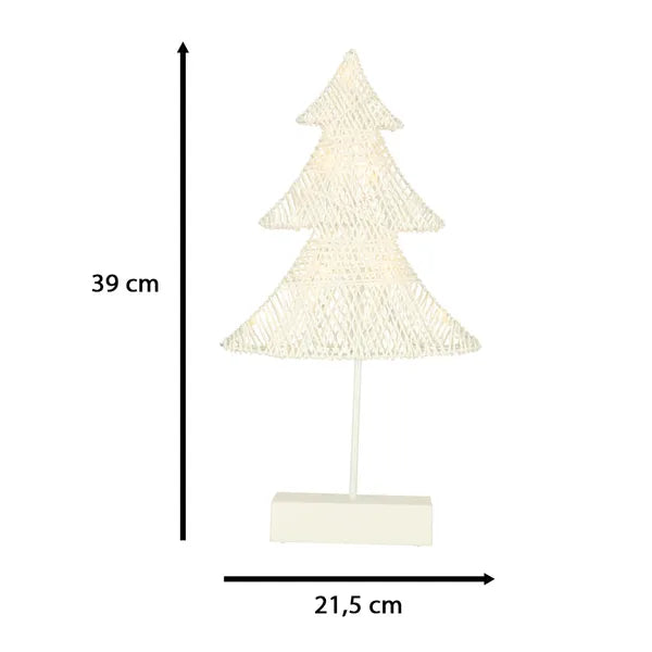 LED álló karácsonyfa dekoráció 10 LED, 39 cm, melegfehér fénnyel