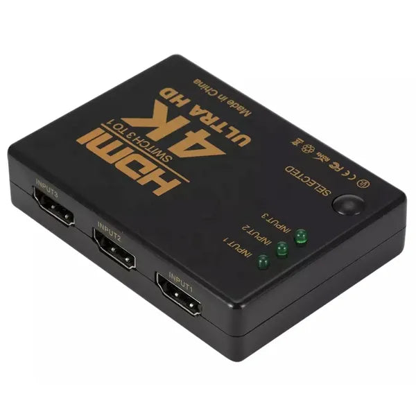 3 portos hdmi kapcsoló távirányítóval full hd és 4k támogatással