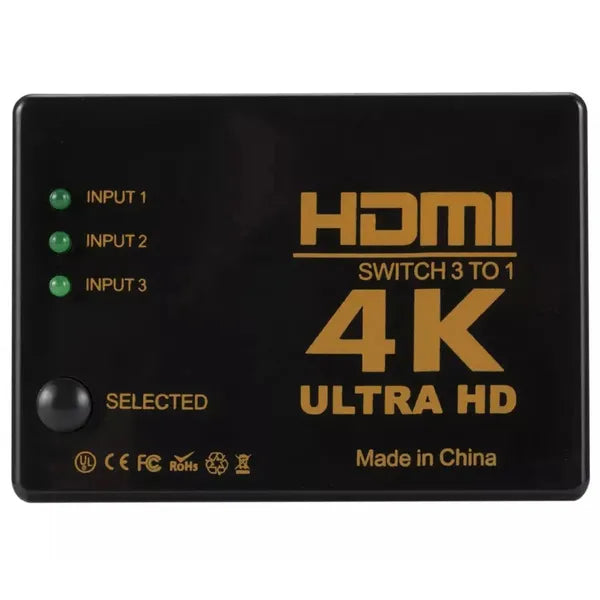 3 portos hdmi kapcsoló távirányítóval full hd és 4k támogatással