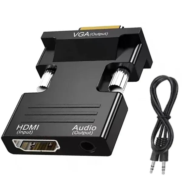 HDMI–VGA (D-Sub) átalakító 1080p, audio kimenettel, micro-USB táppal