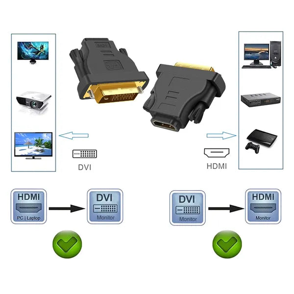 Hd6 hdmi aljzatból dvi dugó adapter arany