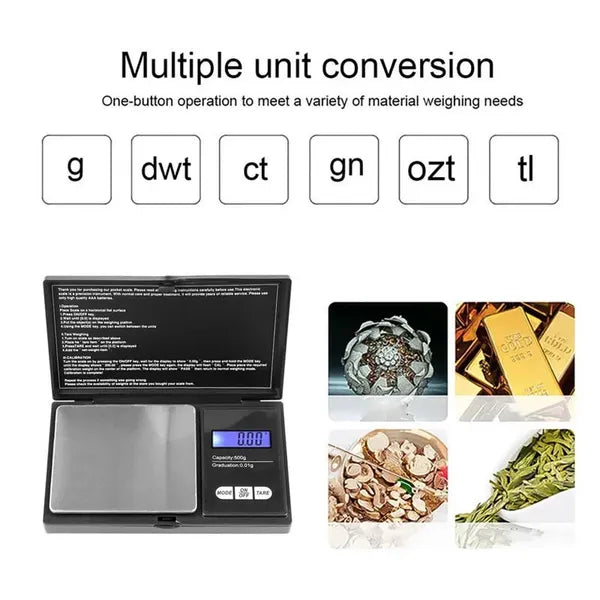 Herzberg hordozható digitális ékszermérleg 0,01-100 g, LCD kijelző