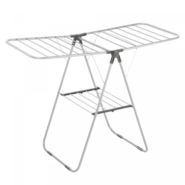 Kétszintes összecsukható acél ruhaszárító állvány, 136×54 cm, 80 kg