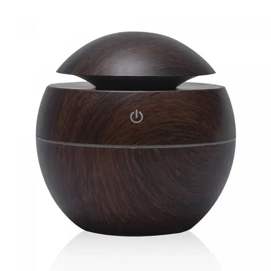 Herzberg ultrahangos aroma diffúzor, 130 ml, sötét fahatás, LED, USB