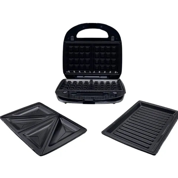 Eisenbach 3 az 1-ben szendvicssütő, gofrisütő és grill, 1000 W, fekete