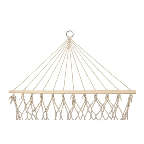 Brazil boho kerti függőágy rojtokkal ecru 200×100 cm 150 kg