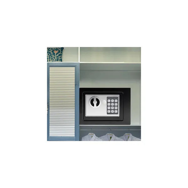 Herzberg HG-03848 elektronikus acél páncélszekrény, fekete, 17x23x17 cm