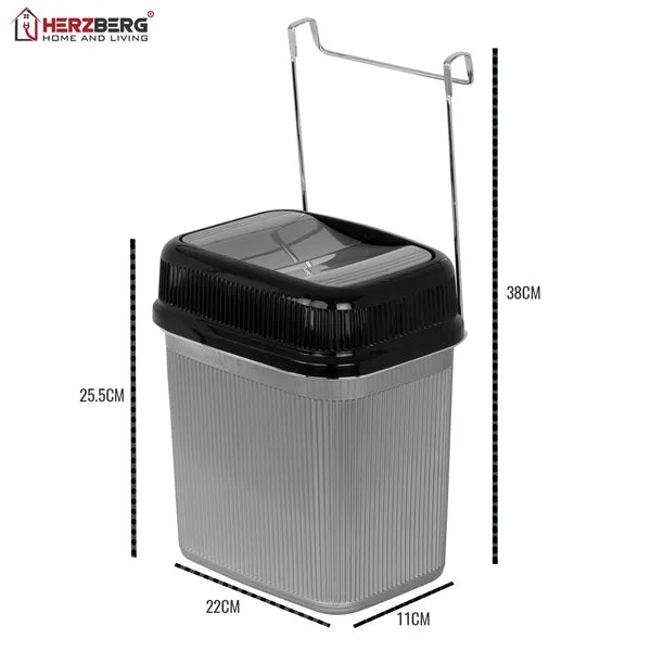 Függeszthető szemeteskosár 5.5 L, rozsdamentes tartó, PE betét
