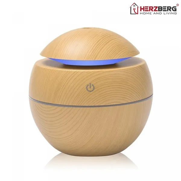 Ultrahangos fa hatású aroma diffúzor és párásító, 130 ml, LED, USB