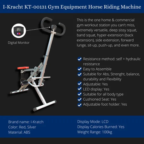 Total Fitness Crunch hidraulikus edzőgép kijelzővel, ezüst, 100 kg-ig
