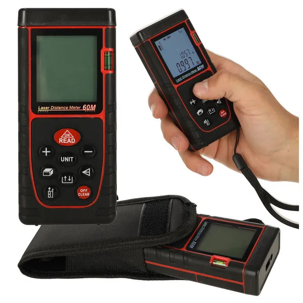 Digitális lézeres távolságmérő 60 m, ±3 mm, IP54, tok, AAA