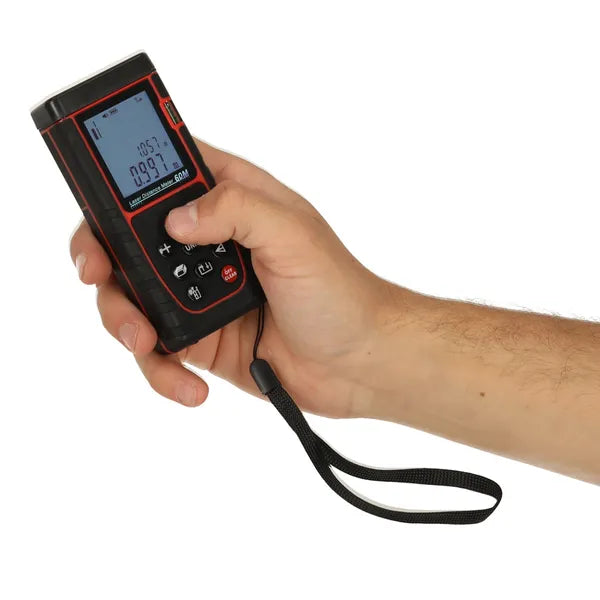 Digitális lézeres távolságmérő 60 m, ±3 mm, IP54, tok, AAA