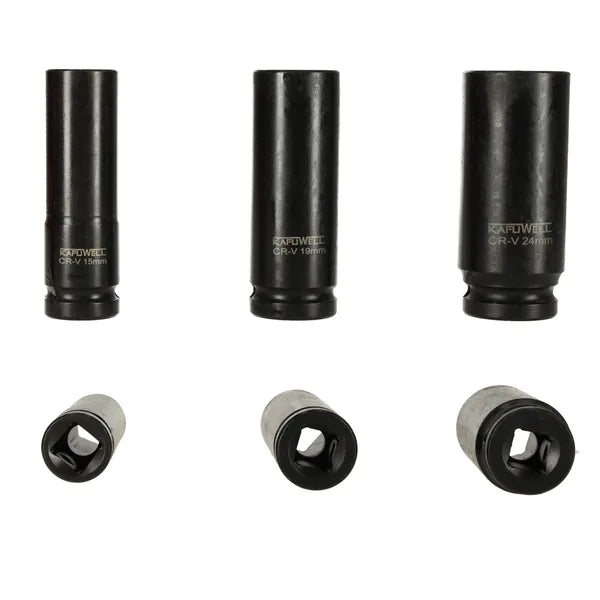 Krómacél hosszú légkulcs dugókulcs készlet 1/2'' 10-24 mm, 10 rész