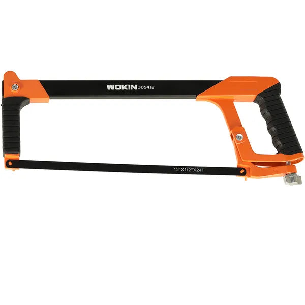 Kézi keretes fémfűrész 300 mm – alumínium keret, TPR markolat, 45°/90° lapállítás