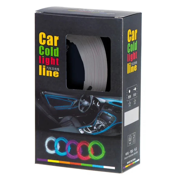 LED ambient világítás autóba, 5 m fehér szalag, USB/12 V