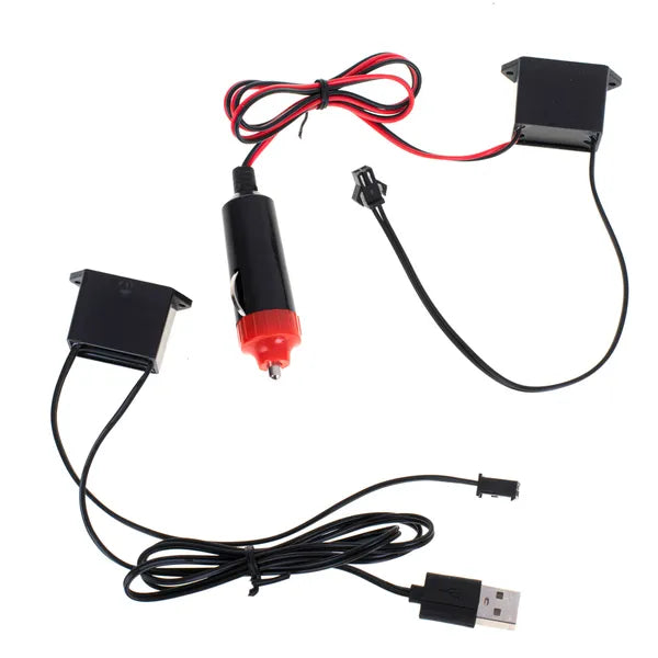 LED ambient világítás autóba, 5 m fehér szalag, USB/12 V