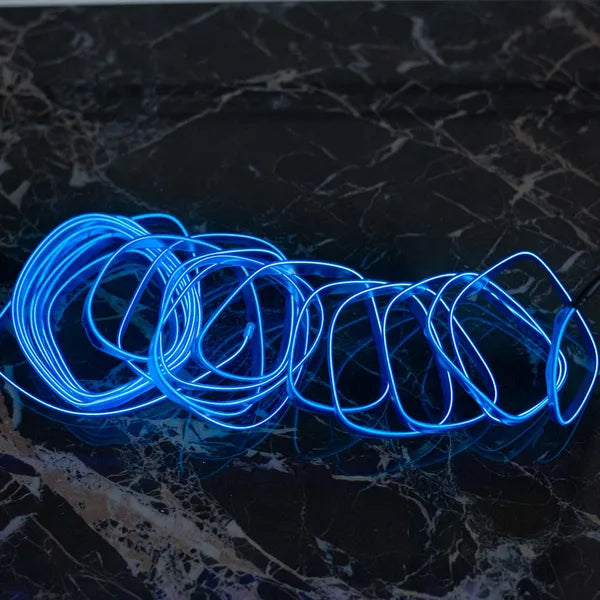 3 m-es kék ambient LED száloptikás fénycsík USB- és 12 V adapterrel