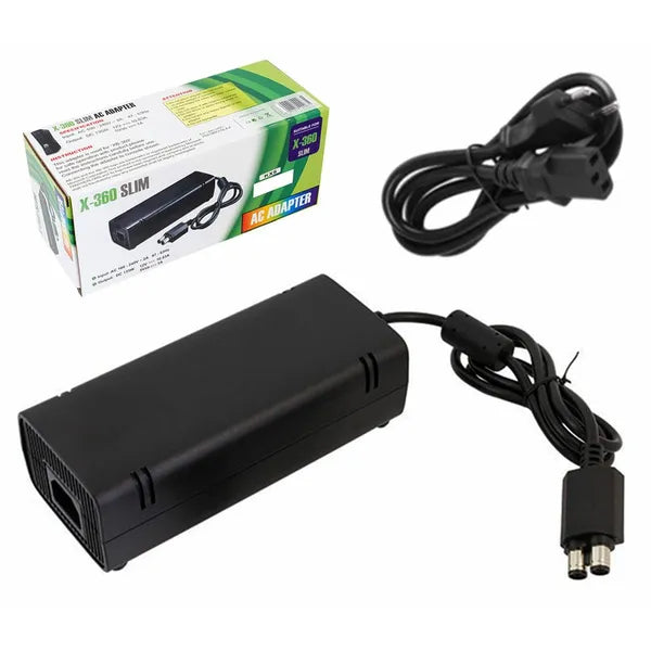 Xbox 360 Slim hálózati tápegység, 135 W, AC 100–240 V, fekete