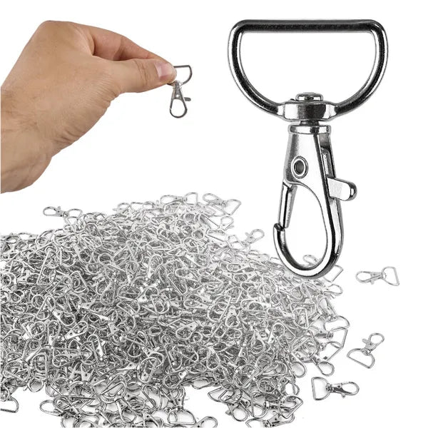 Fém karabiner „hal” forma, 37×20 mm, ezüst, 500 db