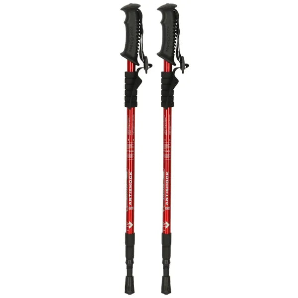 Összecsukható alumínium nordic walking és trekking botok, 2 db, piros