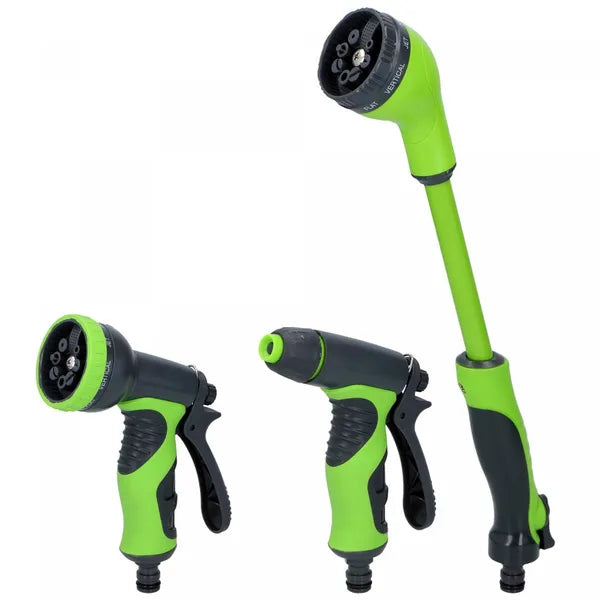 Kinzo 3 darabos, 8 funkciós locsolófej készlet, 38 cm teleszkópos