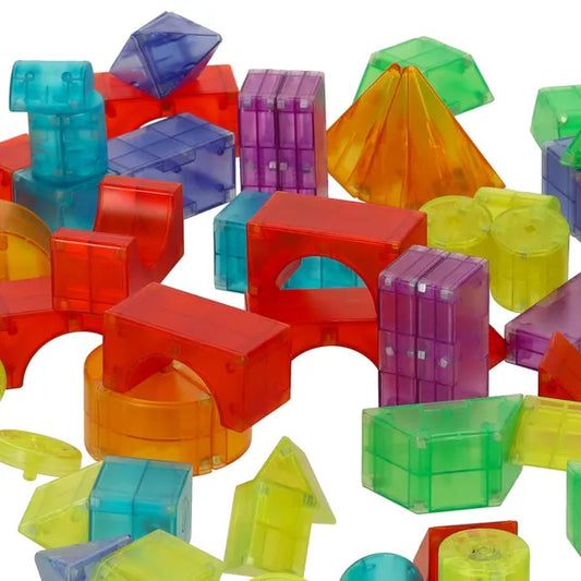 64 darabos világító mágneses építőkocka szett 3D formákkal gyerekeknek