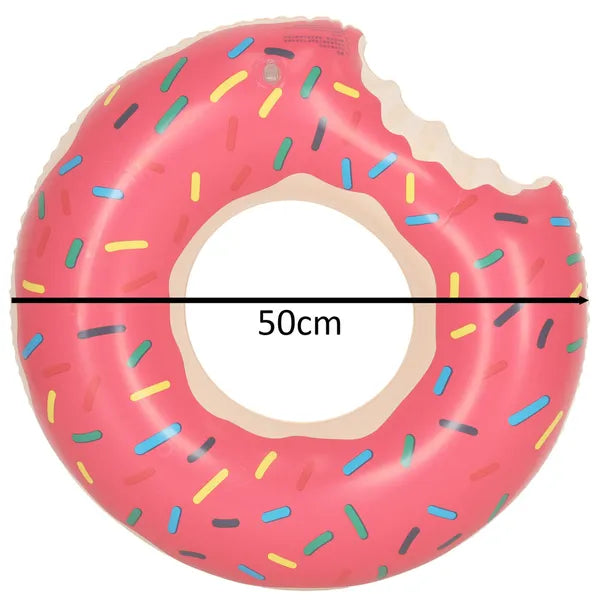 Felfújható rózsaszín donut úszógumi, 50 cm, 3–6 év, max 20 kg