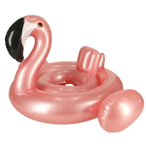 Flamingó formájú ülőkés úszógumi, 60 cm, 1–3 év, max 20 kg