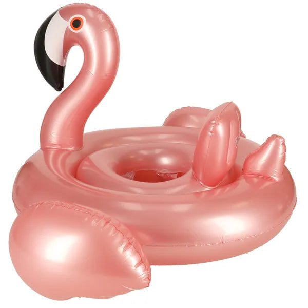 Flamingó formájú ülőkés úszógumi, 60 cm, 1–3 év, max 20 kg