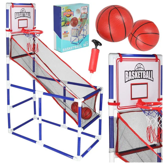 Hordozható gyerek kosárlabda állvány 140 cm, 2 labda + pumpa