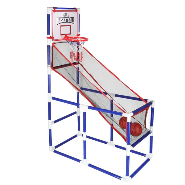 Hordozható gyerek kosárlabda állvány 140 cm, 2 labda + pumpa