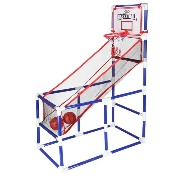 Hordozható gyerek kosárlabda állvány 140 cm, 2 labda + pumpa